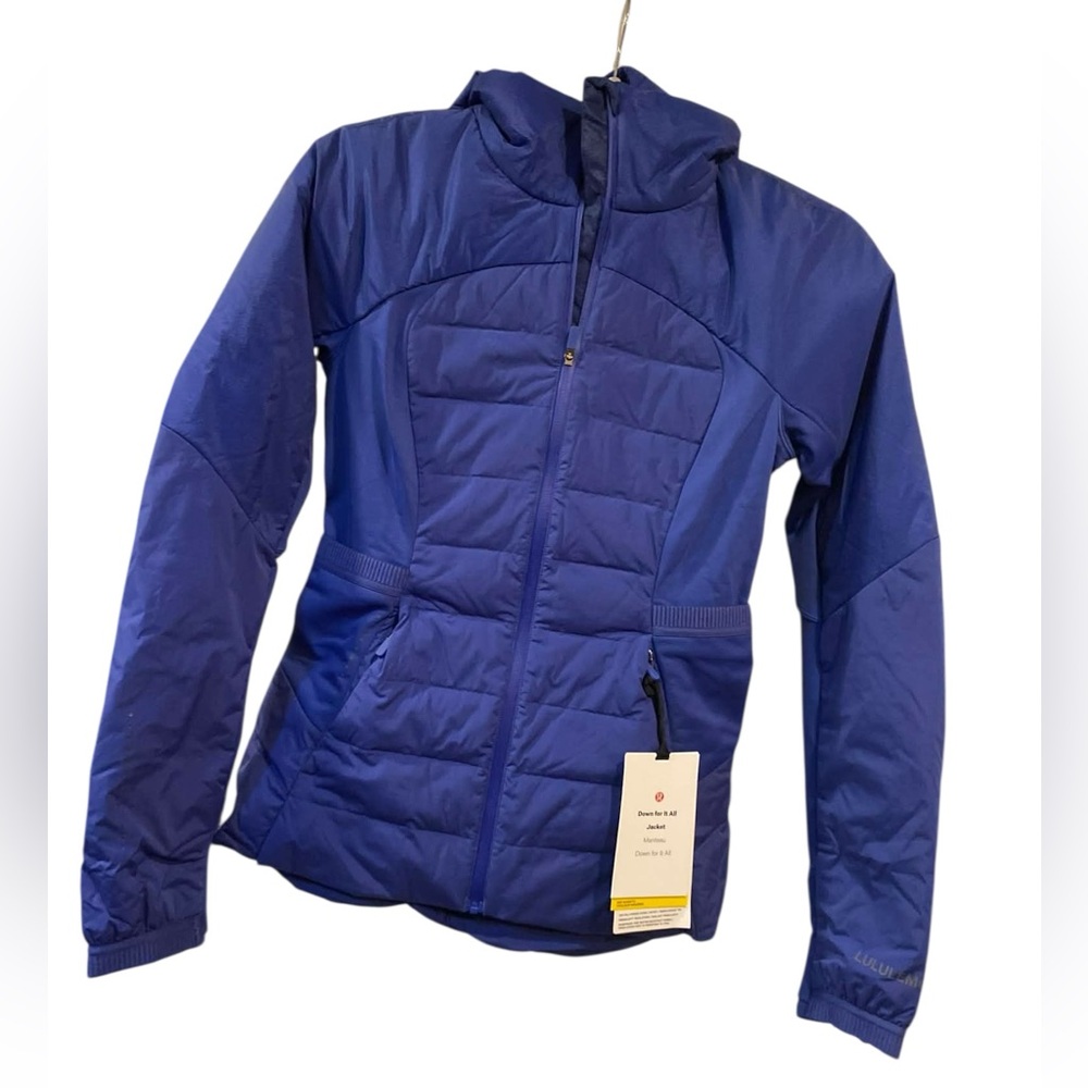 NWT Lululemon down for it all jacket PSYCHEDELIC BLUE Size 4